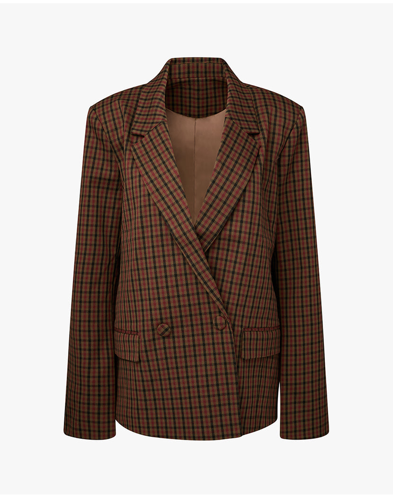 Double Breasted Boxy Blazer | Plaid Kangaroo