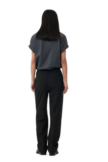Drapey Melange Slim Trousers | Black