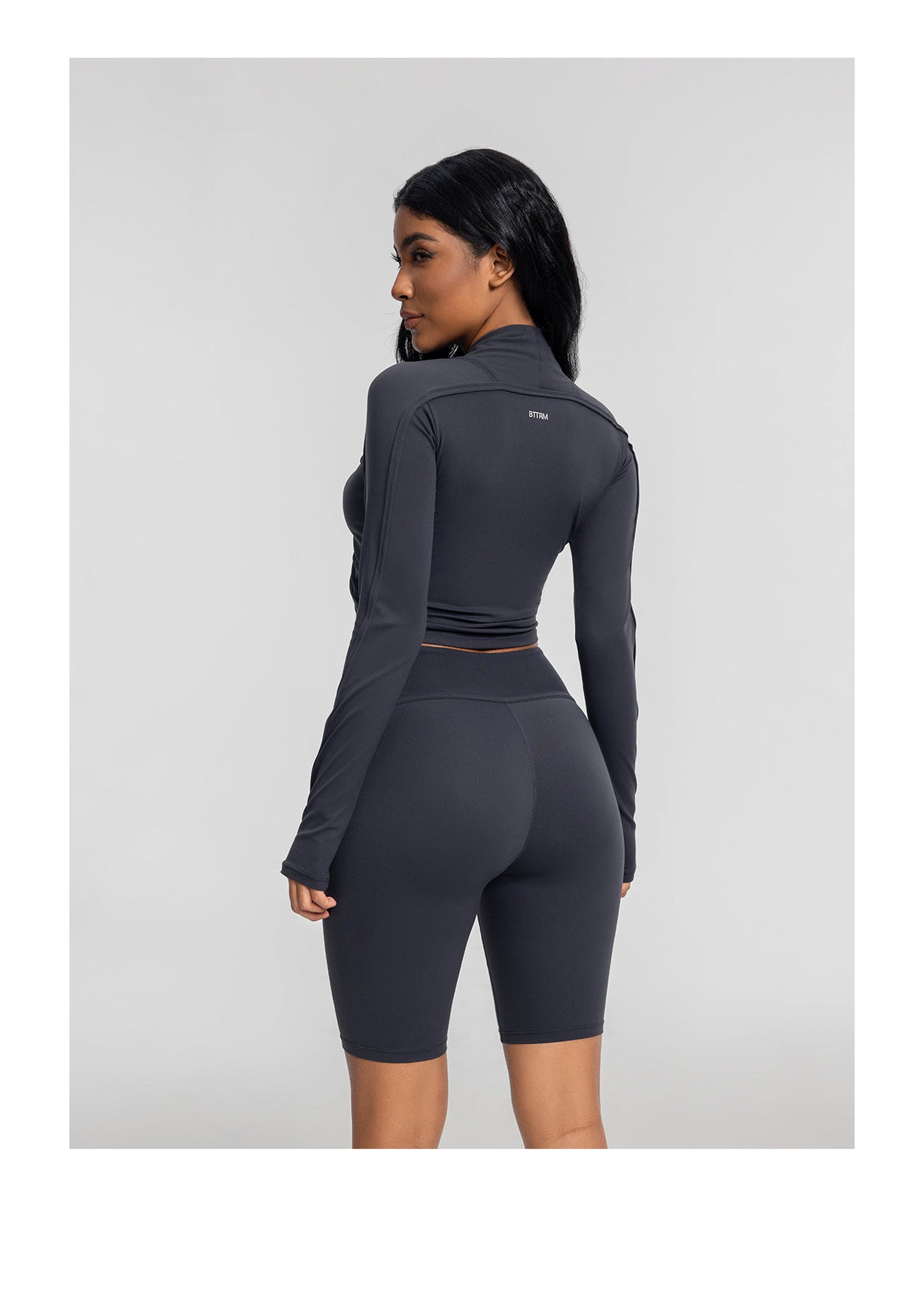 Drawstring Crop Top | Charcoal