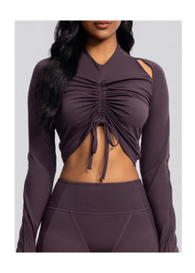 Drawstring Crop Top | Midnight Plum