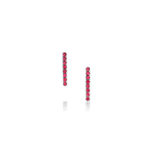 Women | Ruby Pavé Bar Studs | 14k White Gold