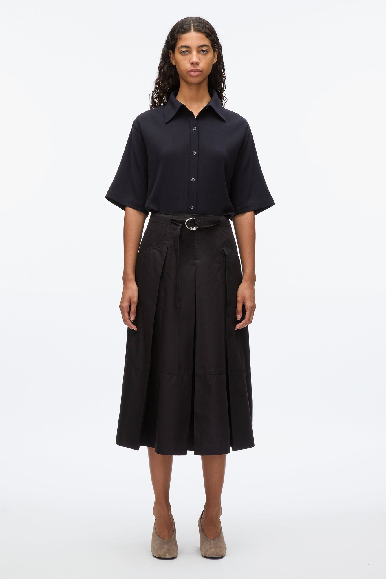 Pleated Utility Skirt | Black