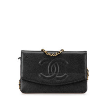 Chanel | Pre-Owned CC Caviar Wallet on Chain | Black