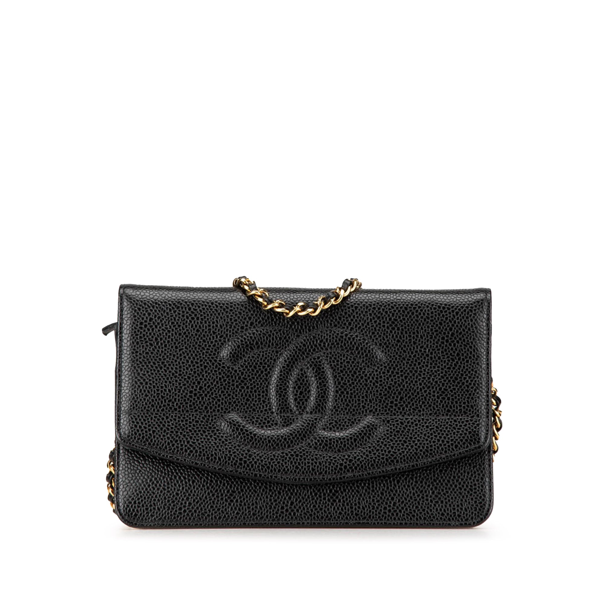 Chanel | Pre-Owned CC Caviar Wallet on Chain | Black