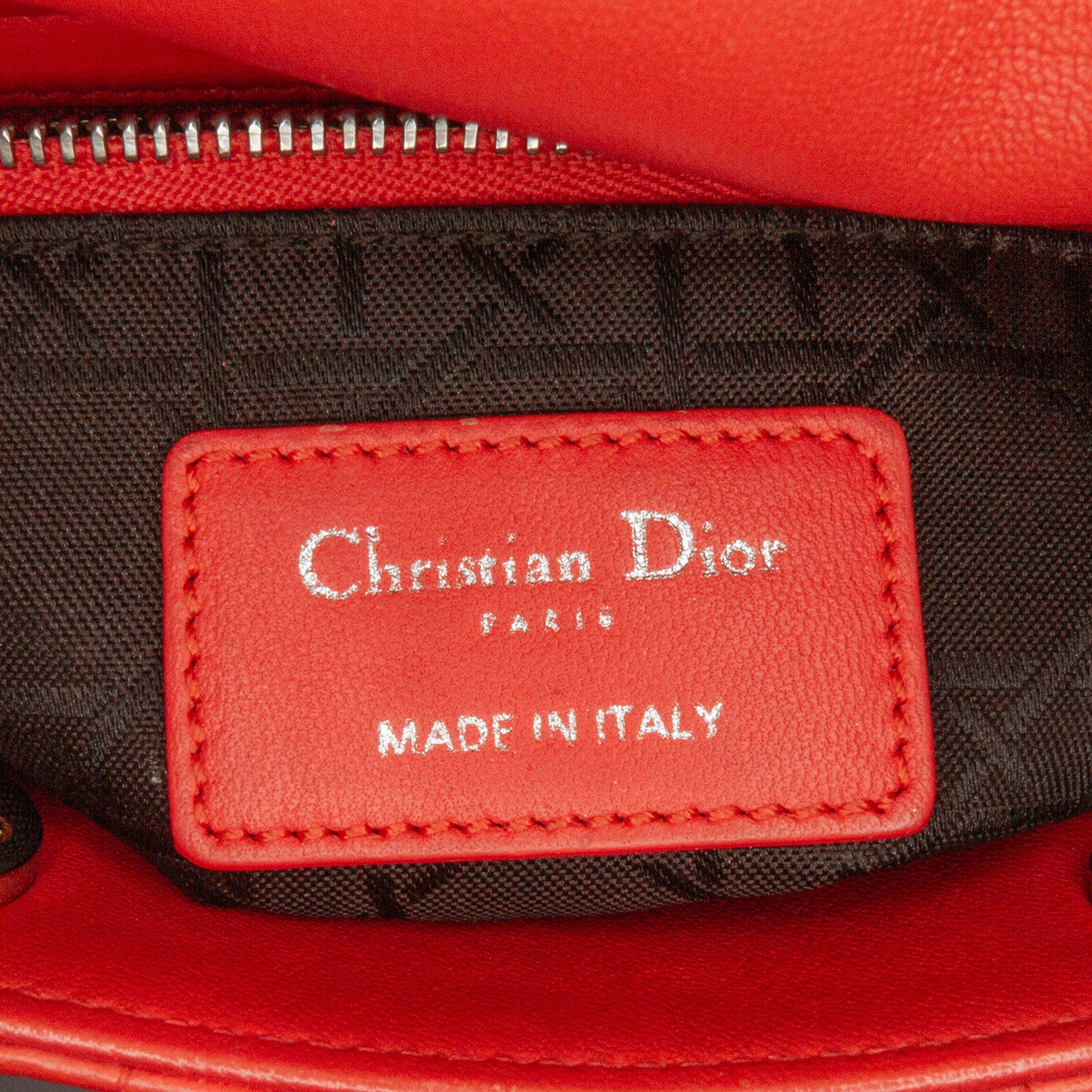Dior | Pre-Owned Mini Lambskin Cannage Lady | Red