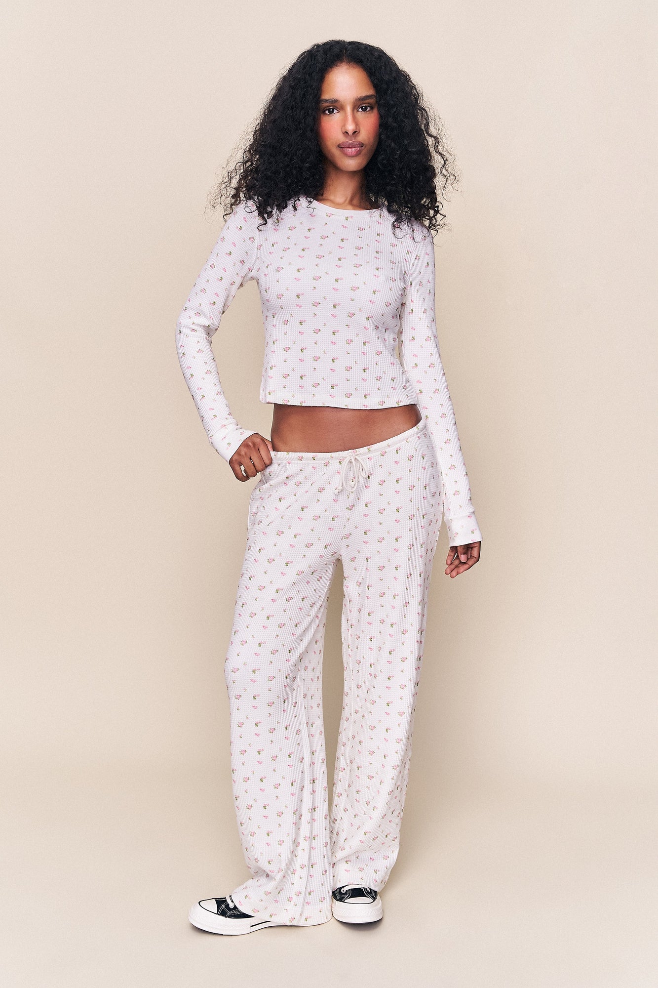 Womens | Lumi Long Sleeve Top | Pink Ditsy Rose