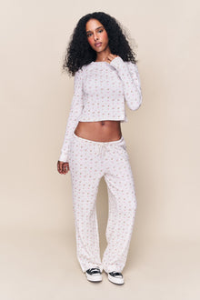 Womens | Lumi Long Sleeve Top | Pink Ditsy Rose