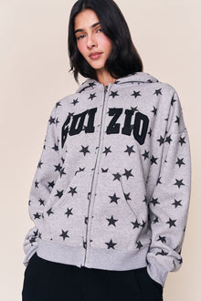 Womens | Guizio Zip Up Hoodie | Midnight Star Print