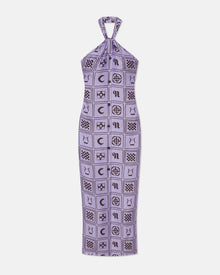 Elima Silk-Twill Halterneck Dress | Kopjafa Lilac