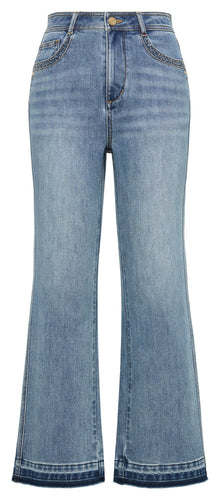 Mulberry Silk Cotton High-Waist Jeans | Blue