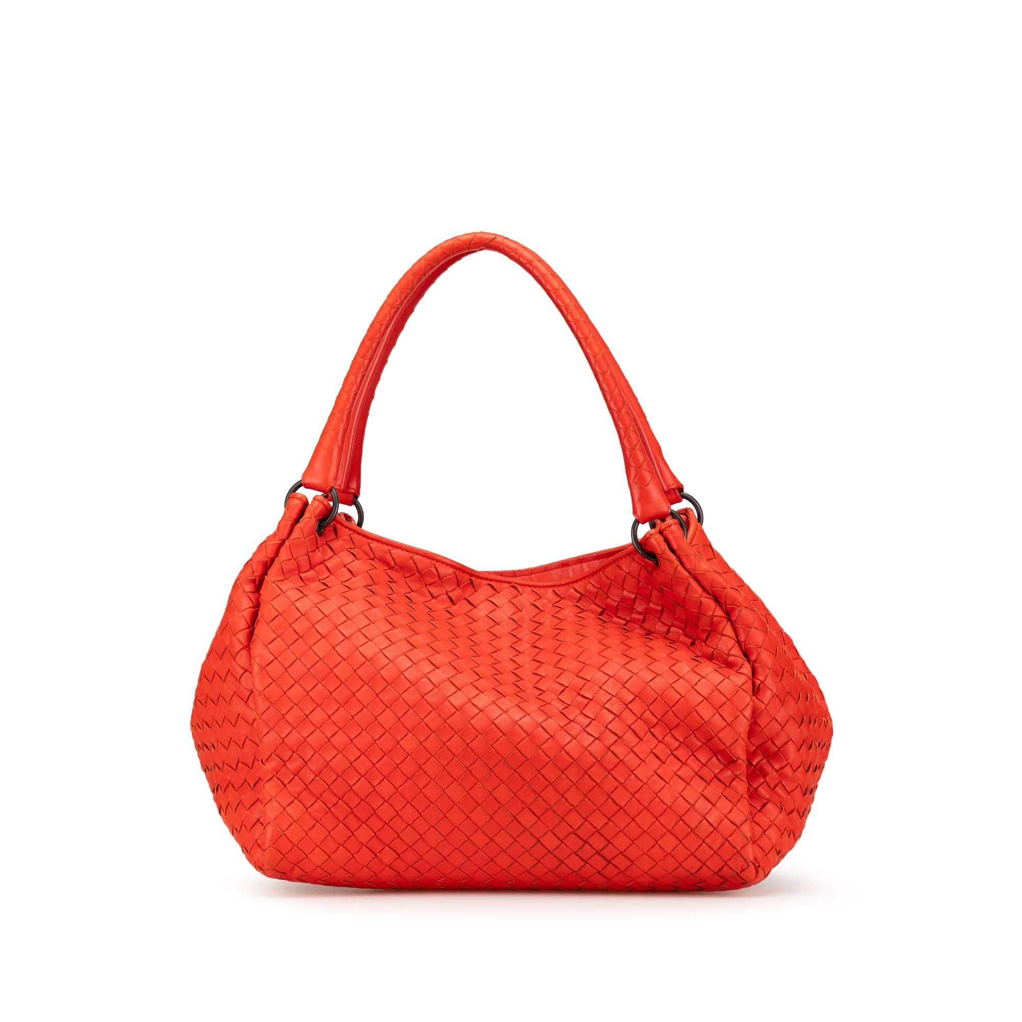 Bottega Veneta | Pre-Owned Nappa Intrecciato Parachute Tote | Red