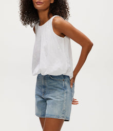 Hazel Eyelet Bubble Top | White