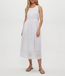 Faith Eyelet Midi Dress | White