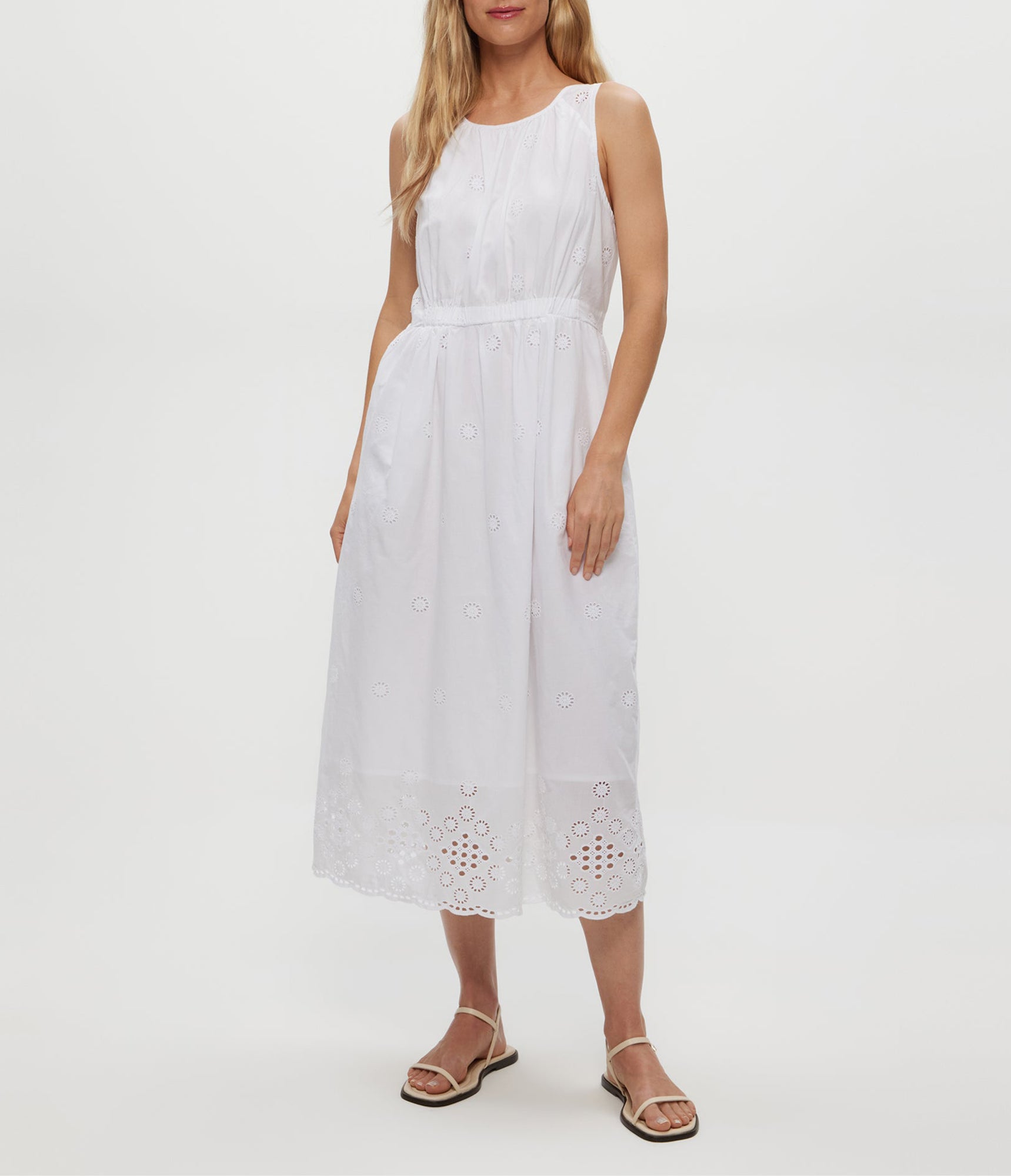 Faith Eyelet Midi Dress | White