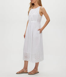 Faith Eyelet Midi Dress | White