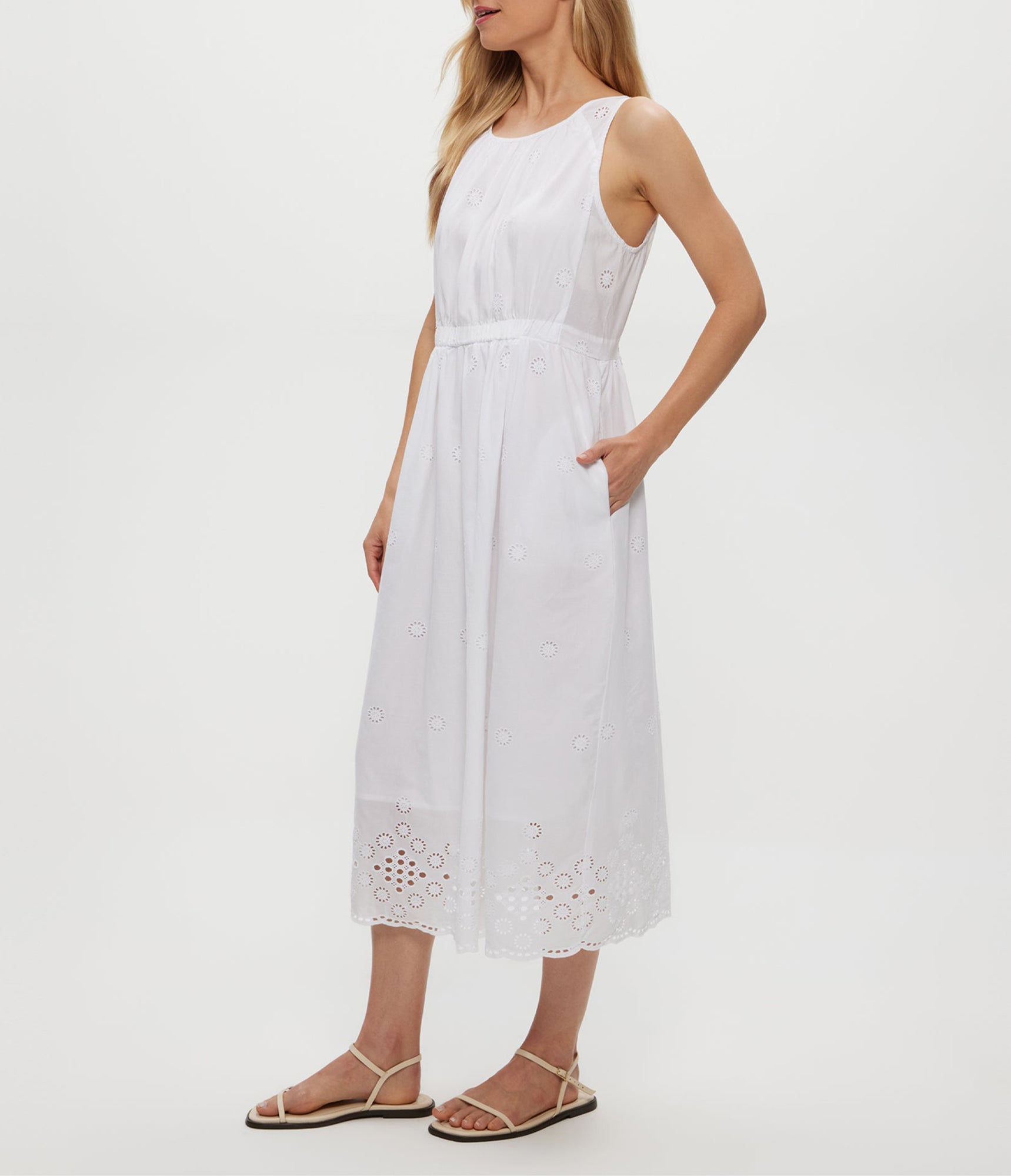 Faith Eyelet Midi Dress | White