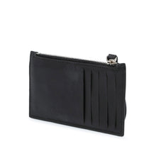 Valentino | Pre-Owned Leather VLTN Zip Card Holder | Black