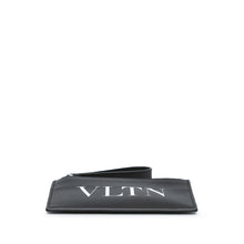 Valentino | Pre-Owned Leather VLTN Zip Card Holder | Black