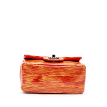Chanel | Pre-Owned Mini Square Classic Patent Striped Single Flap | Orange