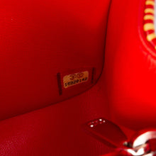 Chanel | Pre-Owned Mini Square Classic Patent Striped Single Flap | Orange