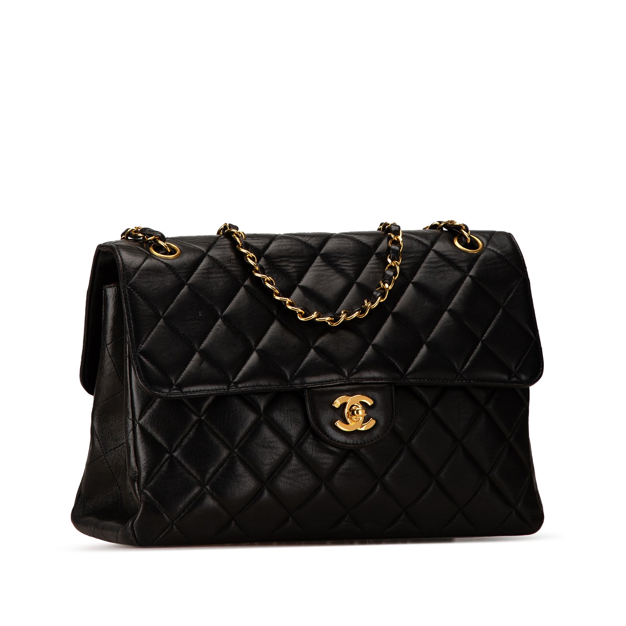 Chanel | Pre-Owned Jumbo Lambskin Double Sided Flap | Black