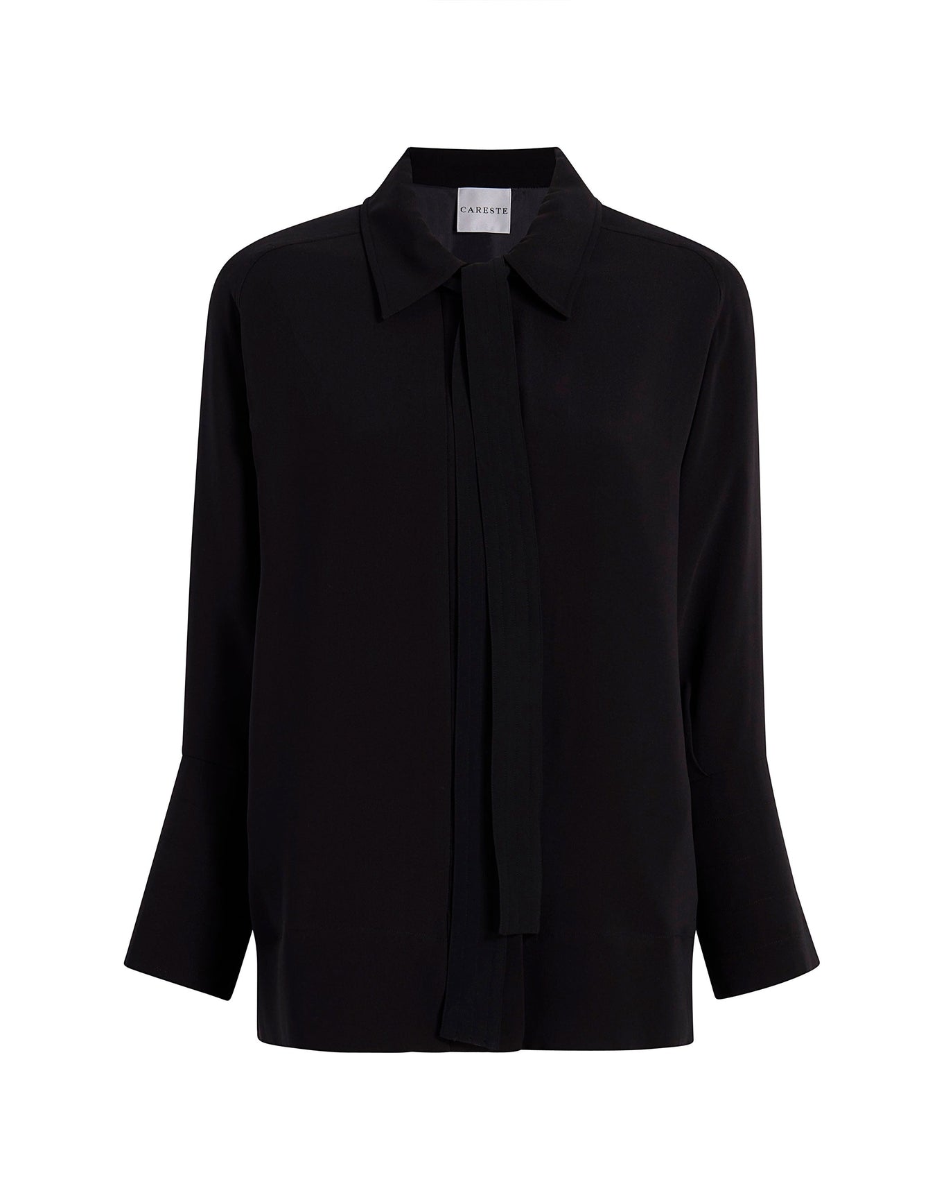Edna Belted Shirt Jacket | Black