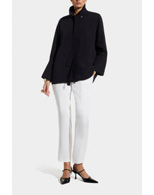 Edna Belted Shirt Jacket | Black