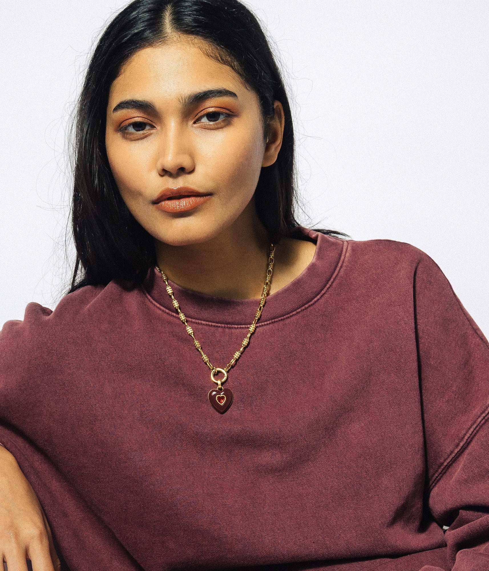 Elodie Heart Pendant | Oxblood