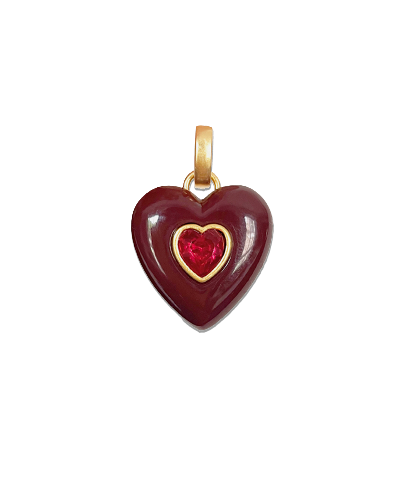 Elodie Heart Pendant | Oxblood