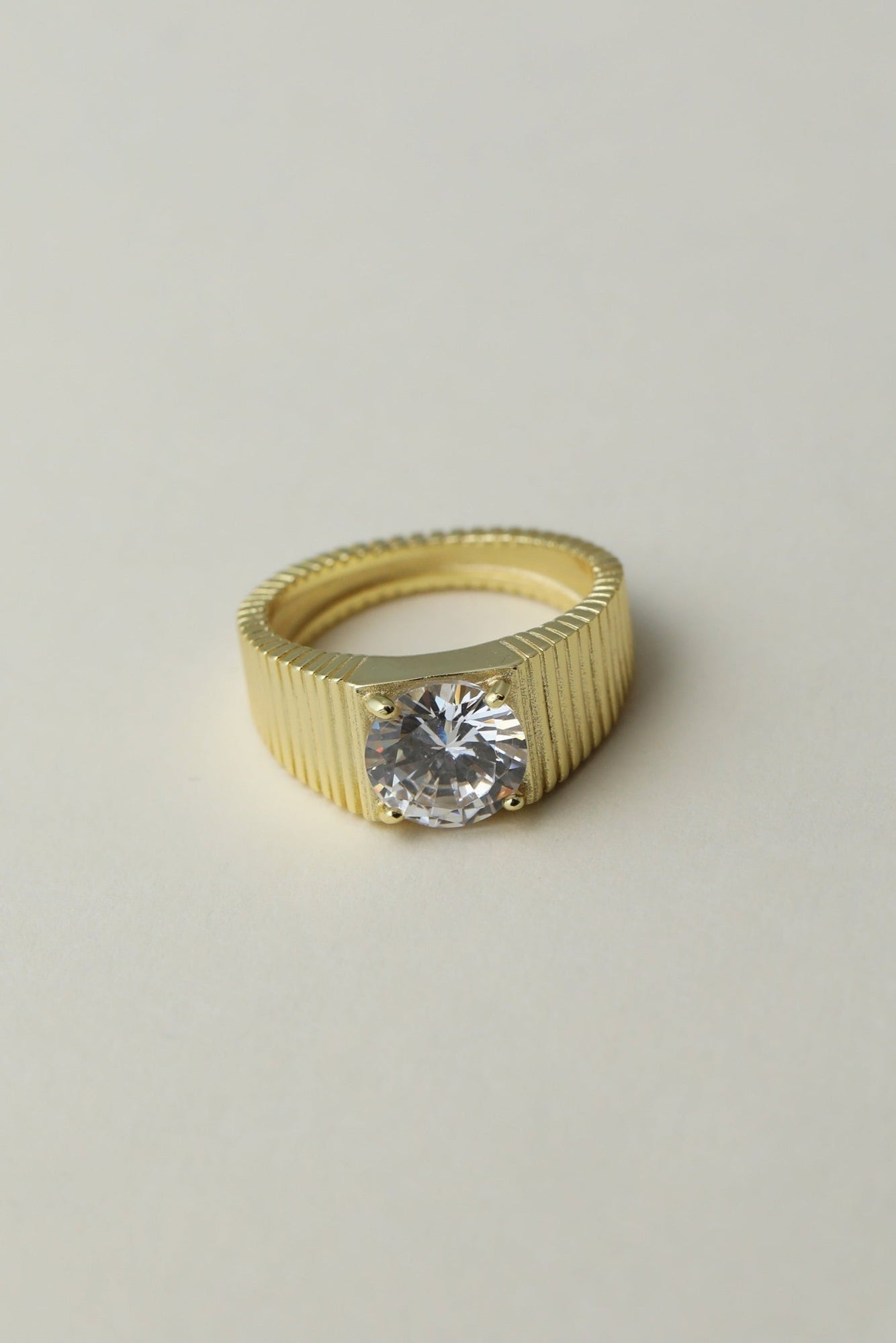The Rouge Cz Signet Ring | Gold Vermeil