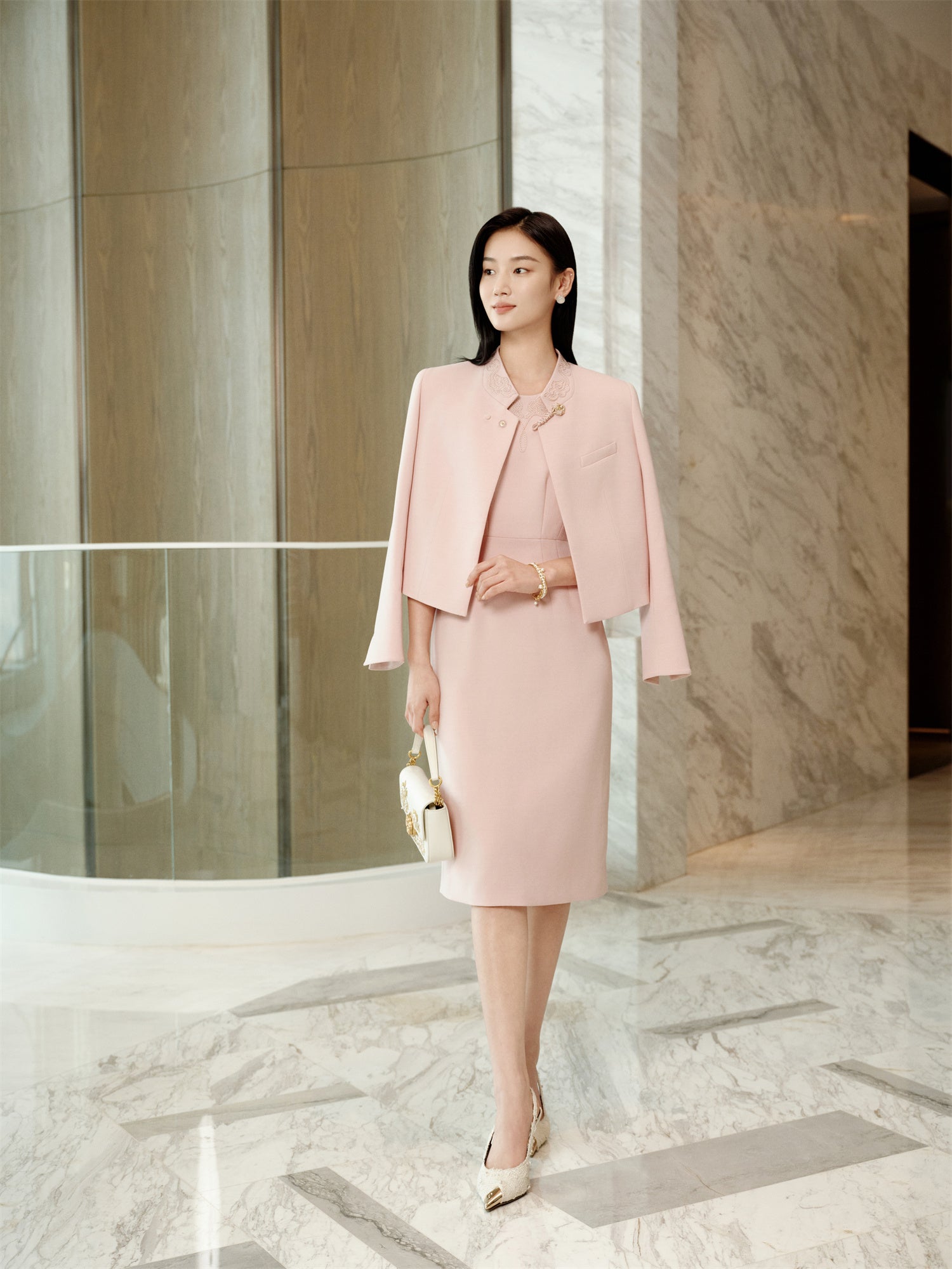 Silk and Wool Blazer | Pink