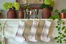 Holiday Stocking | Vintage Merlot Red Stripe | Set of 2