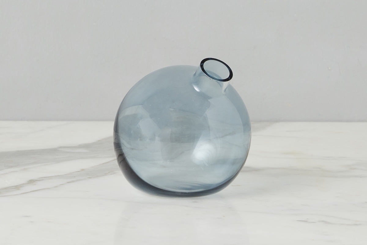 Glass Sphere Bud Vase | Denim Blue