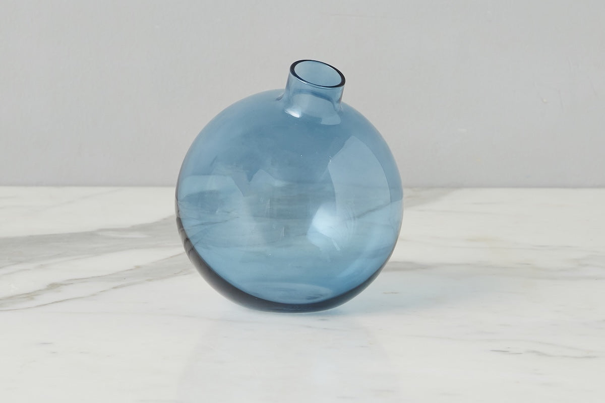 Glass Sphere Bud Vase | Navy Blue