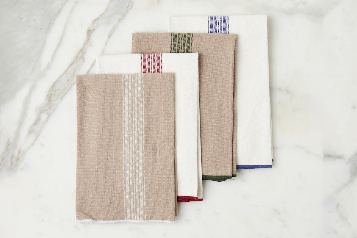 Dinner Napkins | Vintage Spruce Green Stripe | Set of 4
