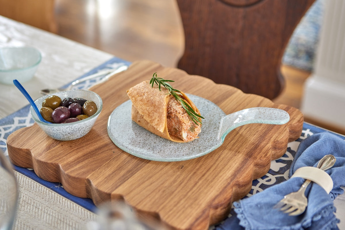 Glass Stacking Appetizer Plates | White | Set of 4