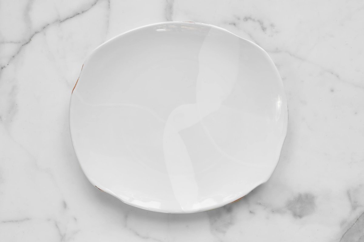 Exposed Edge Organic Dinner Plate | White | Large