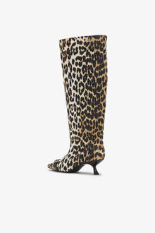 Eyelets Slouchy High Shaft Boots | Leopard
