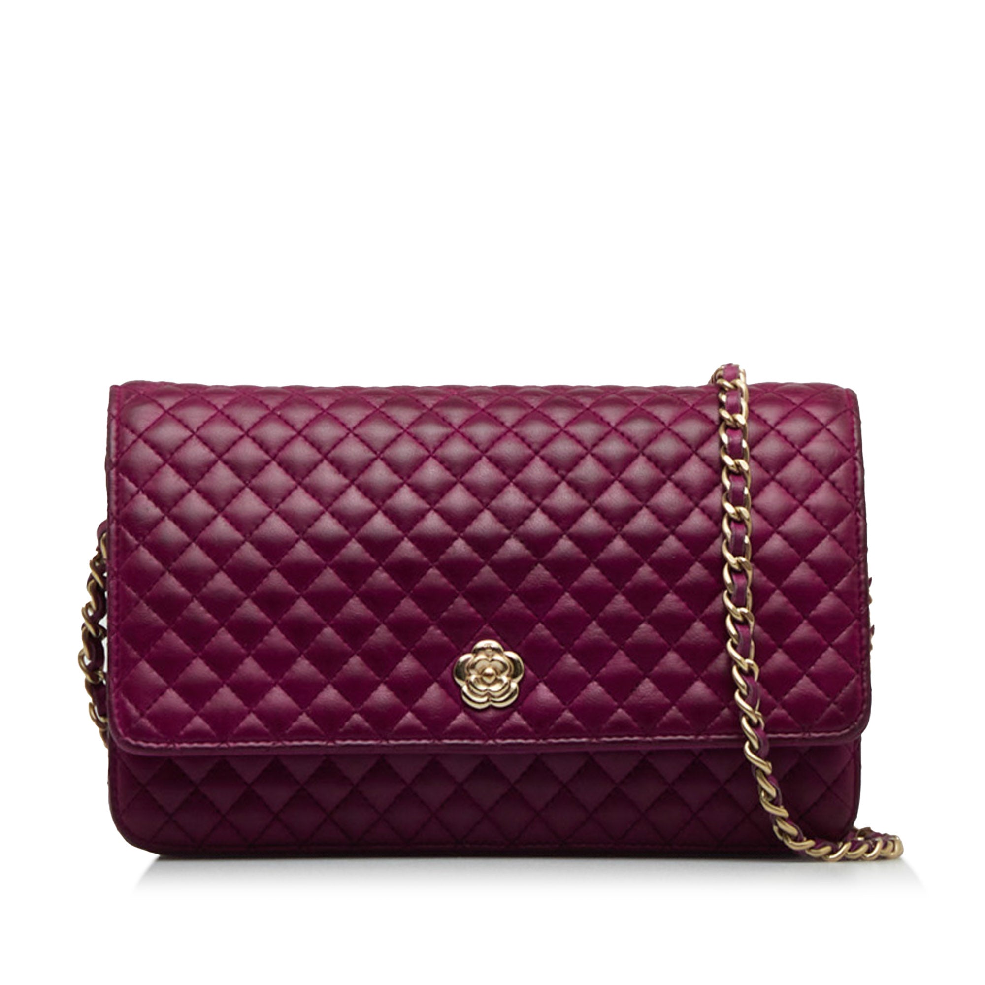 Chanel | Pre-Owned Camellia Wallet On Chain | Purple