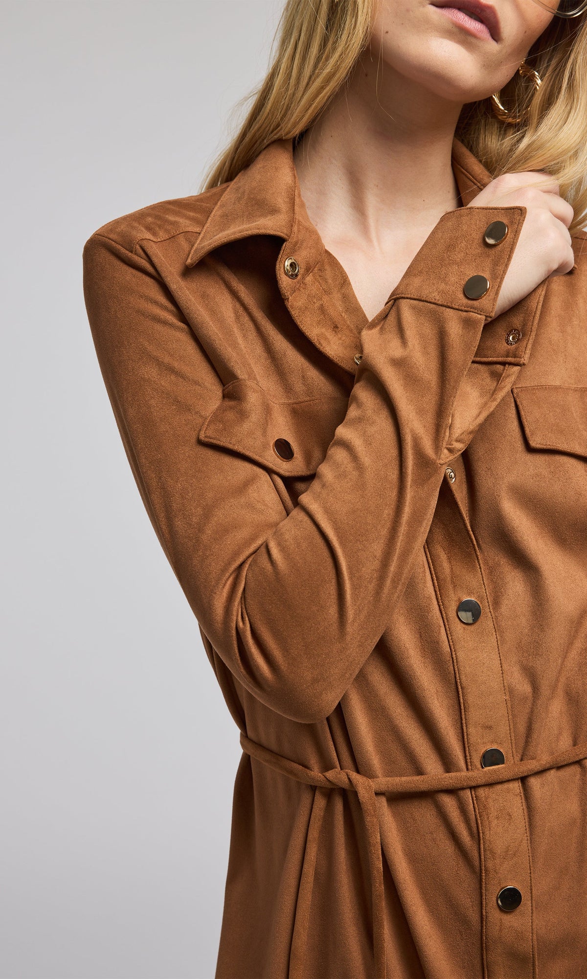 Yindi Vegan Suede Dress | Whiskey