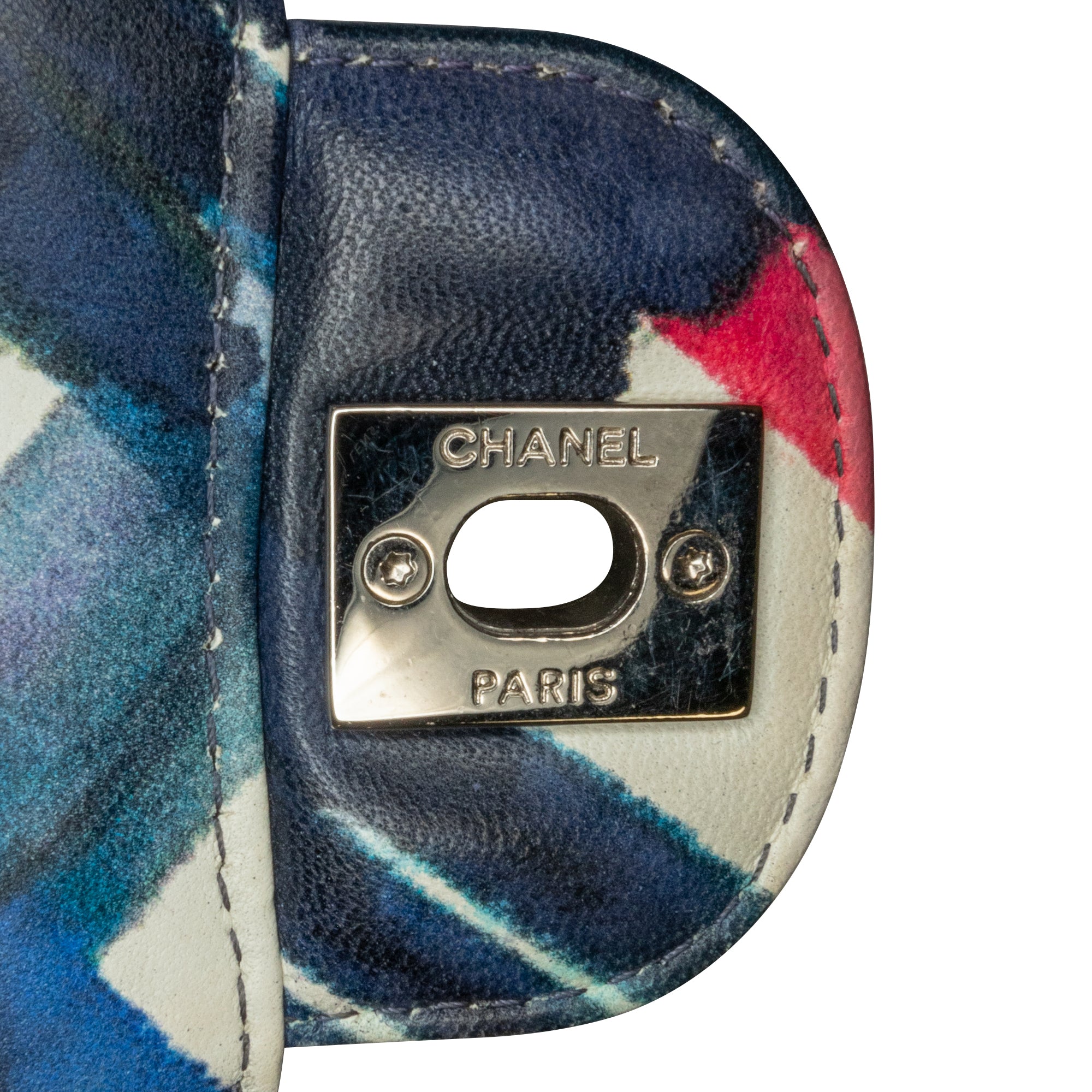 Chanel | Pre-Owned Mini Square Classic Calfskin Airline Flap | Blue/Dark Blue