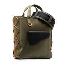 Dior | Pre-Owned x Sacai Saddle Tote | Green/Dark Green