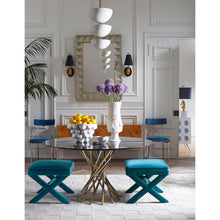georgia centerpiece bowl with lemons electrum dining table x-benches - styled view