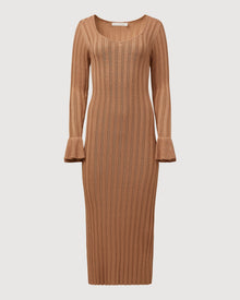 Wide Rib Sweater Dress | Camel