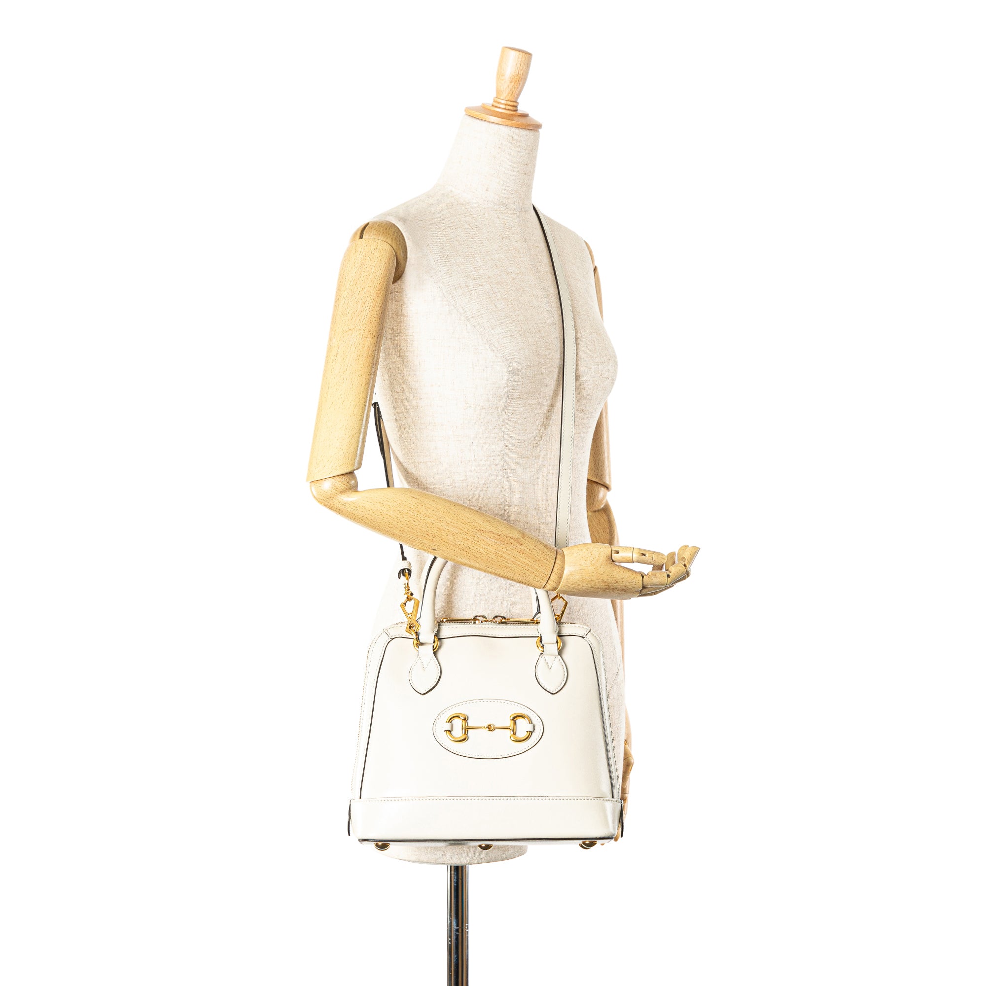 Gucci | Pre-Owned Small Leather Horsebit 1955 Satchel | White/Off White