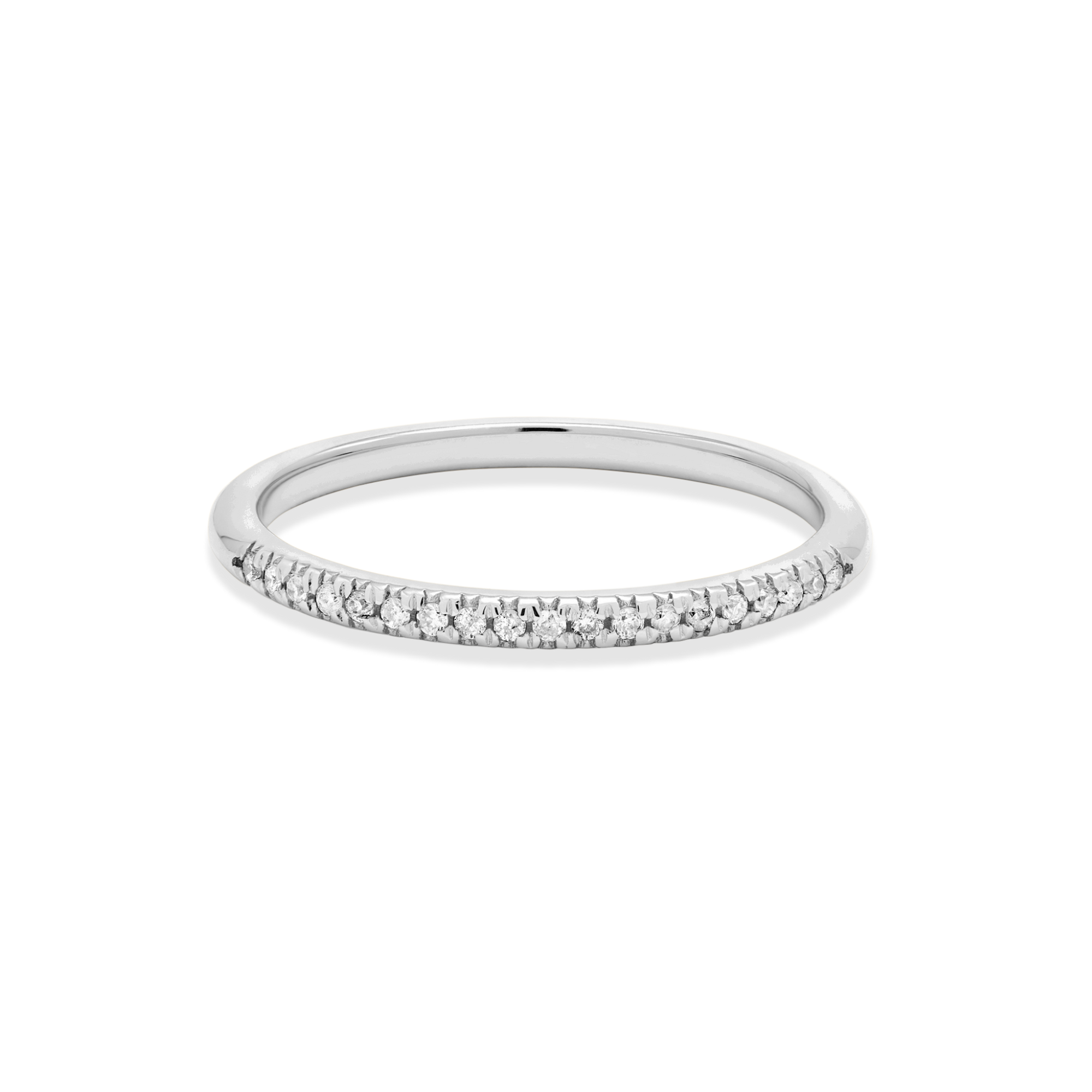 White Gold Fine Pave White Diamond Band