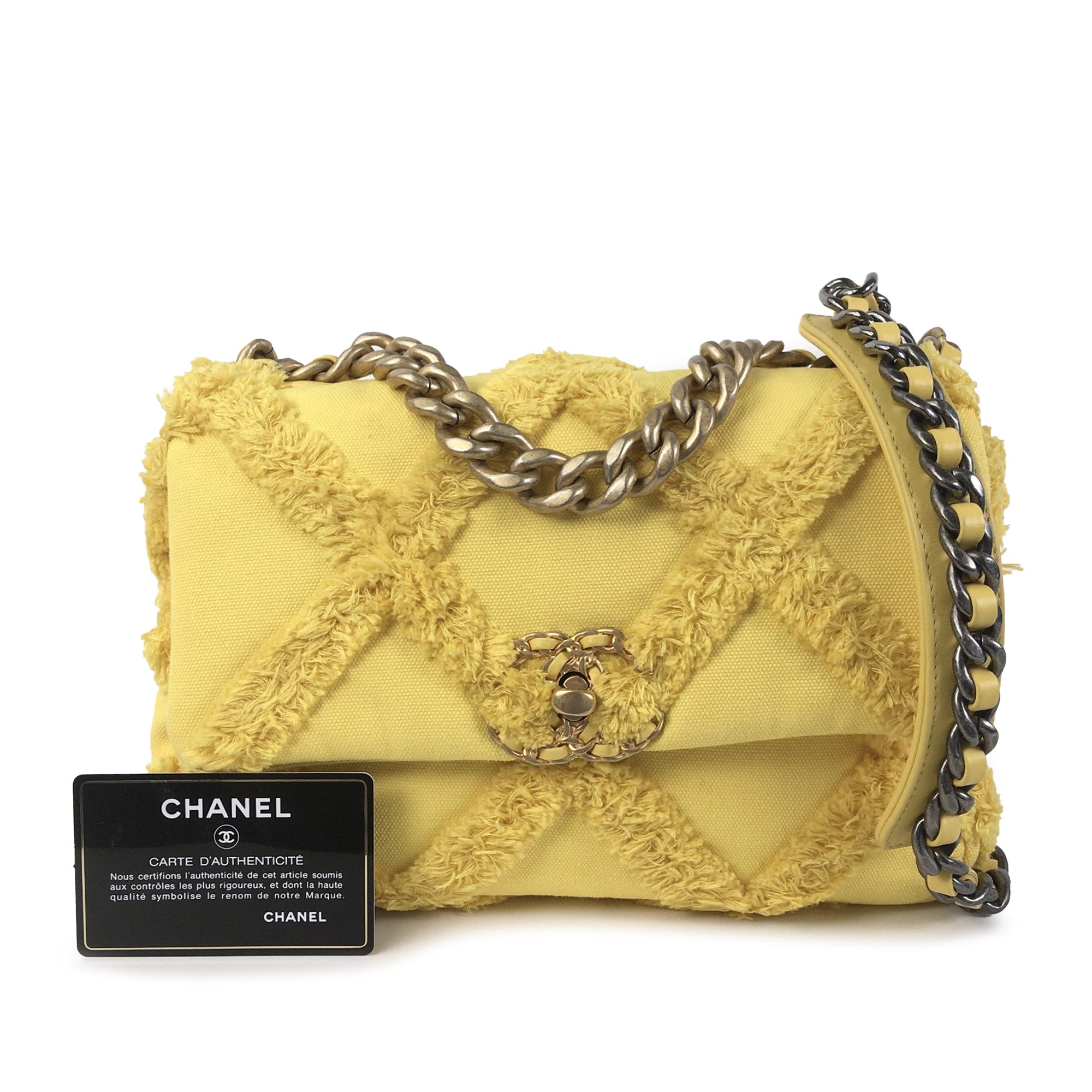 Chanel | Pre-Owned Medium Canvas 19 Flap | Yellow