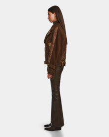 Women | ZOLA Down & Wool Fringe Jacket | Mocha