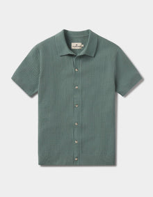 Men | Waffle Stitch Button Up | Juniper