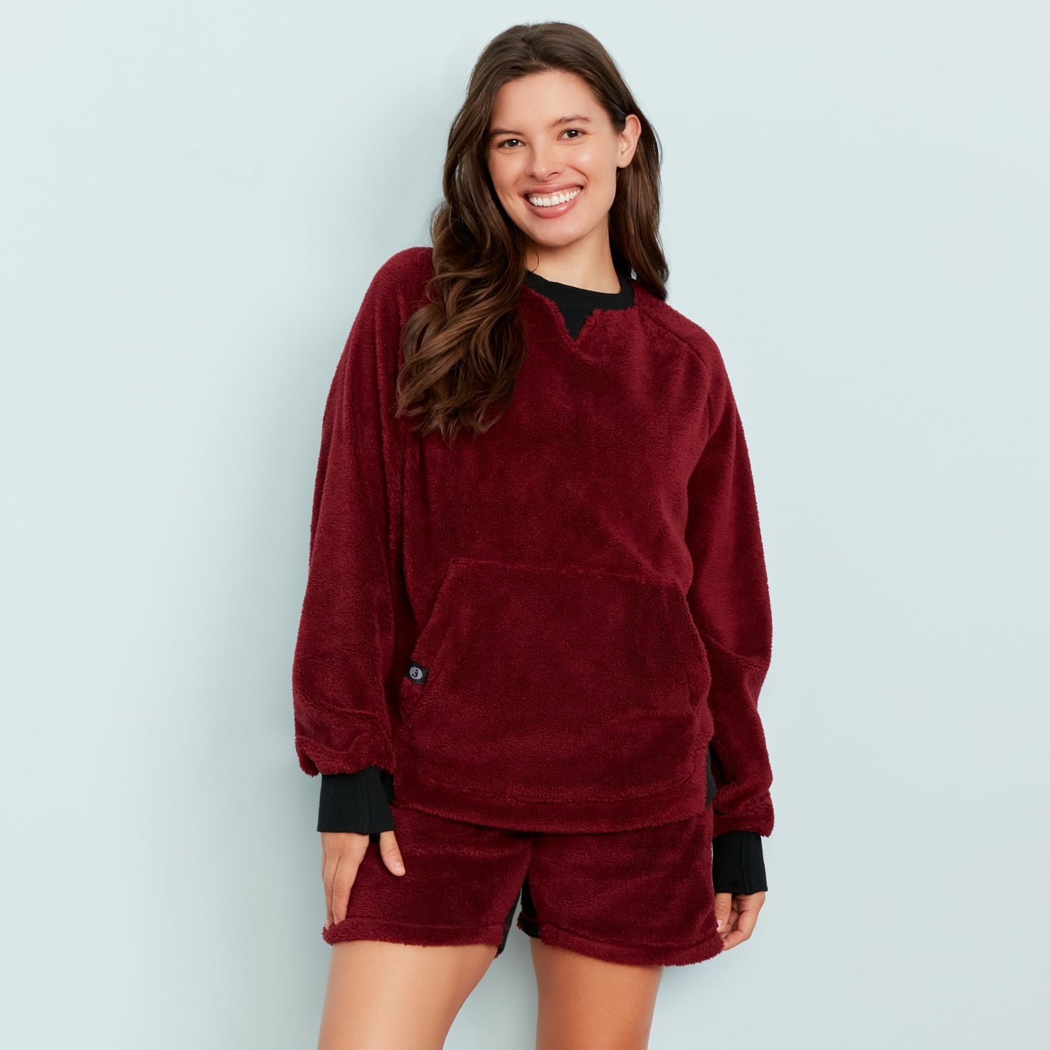 Sherpa Fleece Short | Cabernet